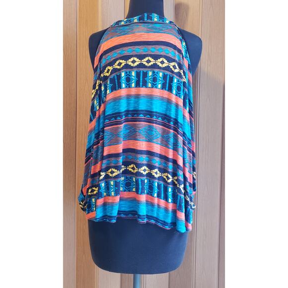 Daytrip size medium blue & red knit tank top - Picture 4 of 5